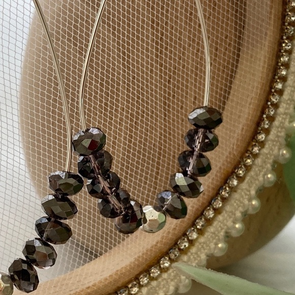 LONG Dangle Earrings Swarovski Crystals and Sterling Silver - Picture 3 of 9